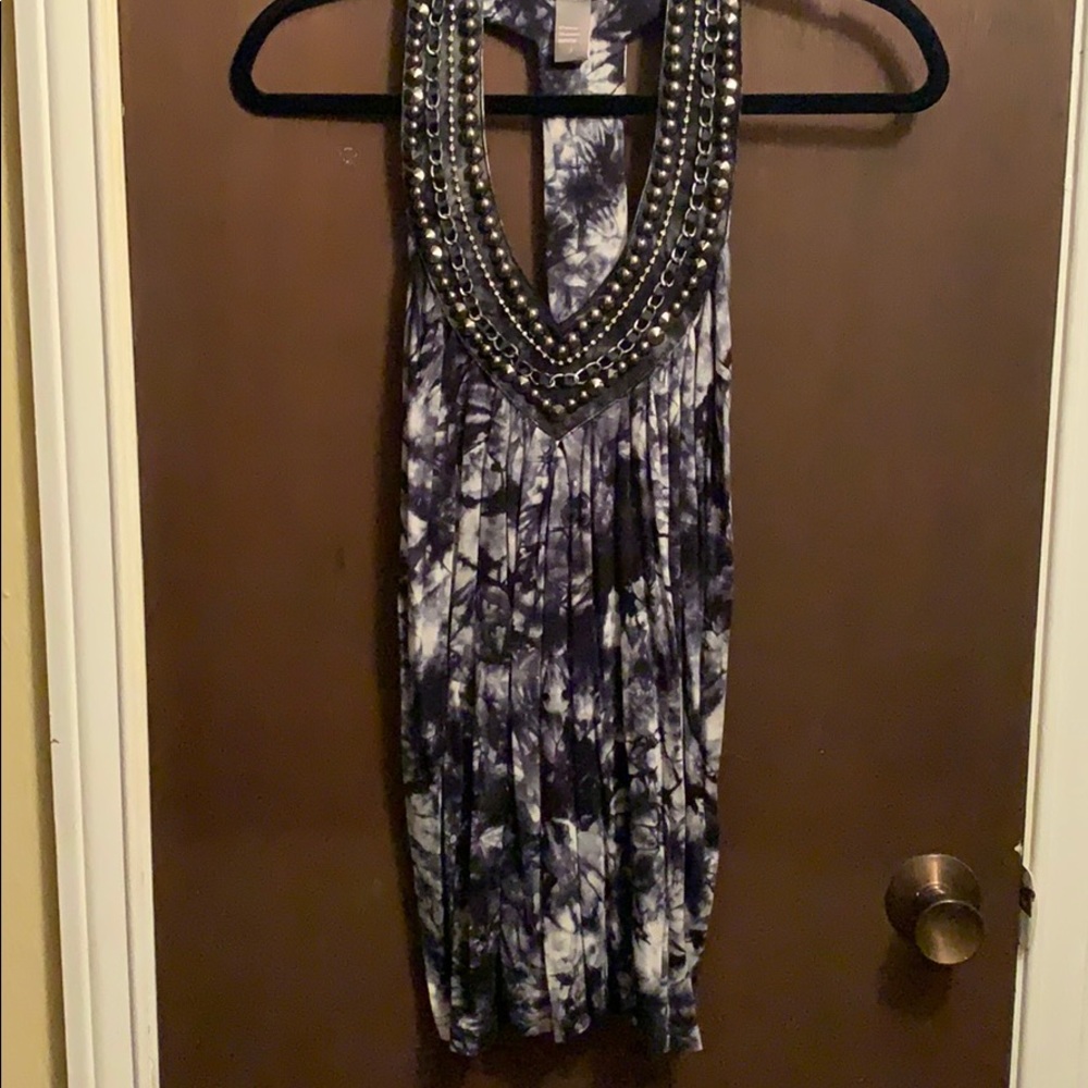 C. Oliver Tie Dye Rhinestone Studded Tank Top